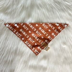 NWT Dog Bandana Brown/ white Male Dog 'Mama's Boy' Small Dogs Bandana Size XS
